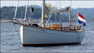 S/Y Tintel at anchor on SE coast of Norway summer 2013